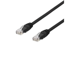 DELTACO U / UTP Cat6a patch kabelis, 0.3m, 500MHz, Delta-certified, LSZH, juodas TP-603SAU