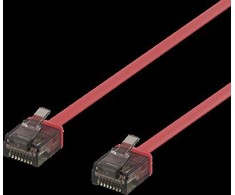 DELTACO U / UTP Cat6a patch kabelis, 2m, 1mm , 500MHz, raudonas / UUTP-2046