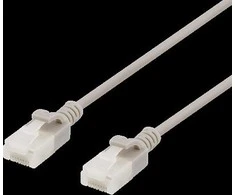 DELTACO U/UTP Cat6a patch kabelis, plonas, 1m, 500MHz, pilkas / UUTP-1020