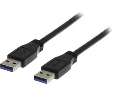 DELTACO USB 3.0 kabelis, A tipo male - A tipo male, 1 m, juodas / USB3-210S