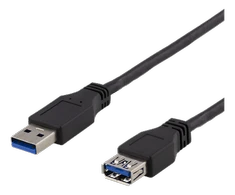 DELTACO USB 3.1 Gen1 prailginimo kabelis, USB-A male į USB-A female, 2m, juodas/ USB3-242