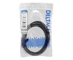 DELTACO USB 3.1 Gen1 prailginimo kabelis, USB-A male į USB-A female, 2m, juodas/ USB3-242