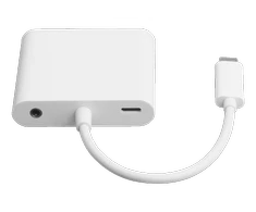 DELTACO USB-C Adapteris, HDMI / VGA / Audio / USB-C, 100W USB-C PD 3.0, baltas/ USBC-HDMI16