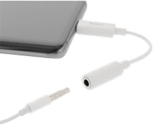 DELTACO USB-C į 3,5 mm adapteris, 10 cm, aktyvus, baltas USBC-1145