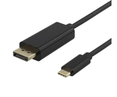 DELTACO USB-C į DisplayPort kabelis, 1m, 4K @ 60Hz, juodas USBC-DP100