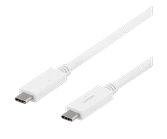 Kabelis DELTACO USB-C - USB-C, 5Gbit / s, 5A, 1M, baltas / USBC-1502M