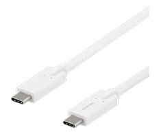 DELTACO USB-C - USB-C laidas, 5Gbit / s, 5A, 2M, baltas / USBC-1504M