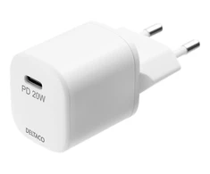 DELTACO USB sieninis įkroviklis, USB-C, PD 20 W, 1 m C - „Žaibas“ USBC-AC141