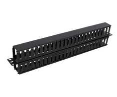 Deltacoimp 19 "kabelių panelė, metalo / plastiko, dvipusis kanalas, 1U, juodas 19-21