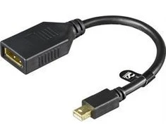 Deltacoimp DELTACO adapteris, Mini DisplayPort 20 kontaktų - DisplayPort 20 kontaktų, Ultra HD 30Hz, 0,2m, juodas / MDP-DP1