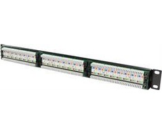 Deltacoimp DELTACO 19 "komutacinė panelė, 24xRJ45, Cat6a, UTP, 1U, 10Gbps, metalinė, juoda / PAN-124