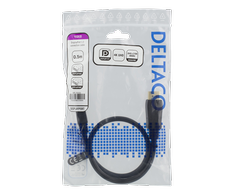 DisplayPort kabelis, 0,5 m, 4K UHD, DP 1.2 DELTACO juodas / DP-1005D