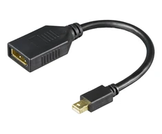 DisplayPort - miniDisplayPort adapteris DELTACO 4K UHD 60Hz, 0.2m, juodas / MDP-DP1-K / 00110028
