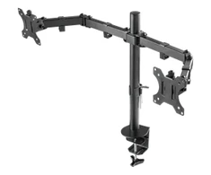 Monitoriaus laikiklis DELTACO GAMING dvigubas, 13"-32" ekranams, VESA 75x75 / 100x100, juodas / GAM-040