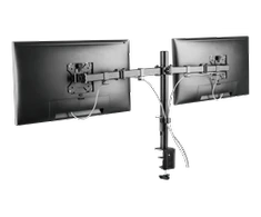 Monitoriaus laikiklis DELTACO GAMING dvigubas, 13"-32" ekranams, VESA 75x75 / 100x100, juodas / GAM-040