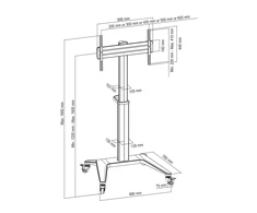 Ekrano laikiklis DELTACO OFFICE reguliuojamo aukščio, aliuminis, 37-70", baltas / ARM-0452