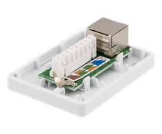 Ekranuotas tinklo lizdas FTP 1xRJ45, Cat6 DELTACO baltas / VR-216