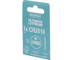 Elementas DELTACO Ultimate Lithium 3V, CR2016, 1 vnt. pakuotė / ULT-CR2016-1P