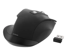 Deltaco Ergoniška pelė DELCO OFFICE tylūs patarimai, bevielė 2.4G, 2400 DPI, juoda / DE-0310