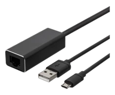 Ethernet adapteris DELTACO „ChromeCast“, USB, RJ45,1m, 100 Mbps, USB-A + USB juodas / CAST-ETHERNET