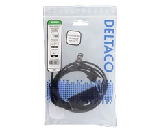 Ethernet adapteris DELTACO „ChromeCast“, USB, RJ45,1m, 100 Mbps, USB-A + USB juodas / CAST-ETHERNET