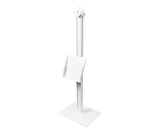 Laikiklis Grindų stovas DELTACO OFFICE su lankstinukų laikikliu, skirtas iPad 9, apsauga nuo arbasčių, pakeliamas, pasukamas, baltas / ARM-0512