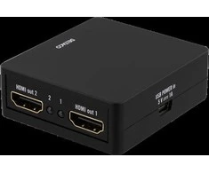 HDMI adapteris DELTACO 1xHDMI, 2XHDMI out, 6.75 Gbit, juodas / HDMI-7050