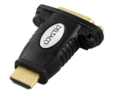 HDMI - DVI-D adapteris DELTACO paauksuotos jungtys, 1080p, juodas / HDMI-10-K / R00100020