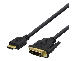 HDMI į DVI kabelis DELTACO 1080p, DVI-D Single Link, 3m, juodas / HDMI-113-K / R00100023