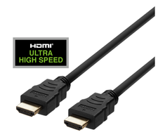 HDMI kabelis DELTACO ULTRA High Speed, 0.5m, eARC, QMS, 8K at 60Hz, 4K at 120Hz, juodas / HU-05