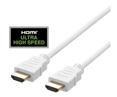HDMI laidas DELTACO ULTRA High Speed, 48Gbps, 2m, eARC, QMS, 8K prie 60Hz, 4K prie 120Hz, baltas / HU-20A