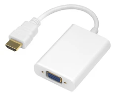 HDMI - VGA adapteris DELTACO 1920x1080 60Hz, 0.2m, baltas / HDMI-VGA8-K / R00140002