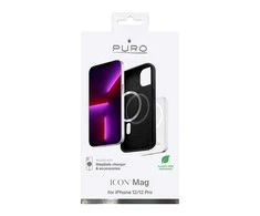 PURO ICON MAG MagSafe dėklas skirtas Apple iPhone 12/12Pro, juodas