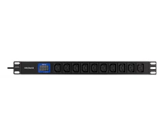 Apc Ilgiklis DELTACO 19" PDU su 10 C13 lizdais, 3500W, ampermetru ir voltmetru, juodas / GT-8642