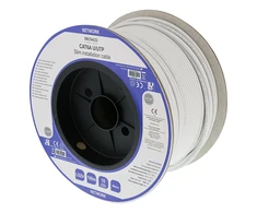 Instaliacinis kabelis DELTACO U / UTP Cat6a, 100m, 28AWG, plonas, 500MHz, Delta sertifikuotas, LSZH, baltas / TP-56CS
