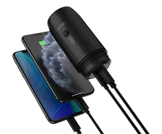 Išorinė baterija DELTACO 15 000 mAh, IP67, USB-A ir C, žibintuvėlis, SOS LED / PB-Q1002