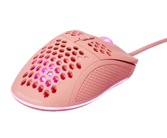Klaviatūra Itin lengva žaidimų pelė DELTACO GAMING PM75 6400 DPI, RGB, guma padengtos šoninės rankenos, rožinė / GAM-108-P