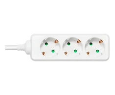 Bikuvalt Įžemintas ilgiklis DELTACO 3x CEE 7/3, 1x CEE 7/7, apsaugota nuo vaikų, 5 m, baltas / GT-0302