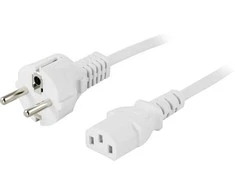 Įžemintas įtaiso kabelis DELTACO CEE 7/7 į IEC 60320 C1332, max 250V / 10A, 0.5m, baltas / DEL-109MV-50