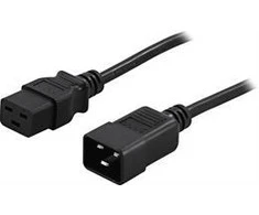 įžemintas pratęsimo kabelis, tiesus IEC 60320 C19 tiesiai IEC 60320 C20 , maksimalus 250V / 16A, 2m DELTACO juodas / DEL-112NA