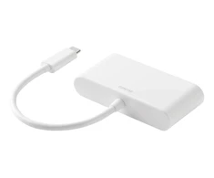 Jungčių stotelė DELTACO USB-C to HDMI and USB-A, USB-C portas energijos perdavimui 3.0, 3840x2160 30 Hz, balta / USBC-HDMI23