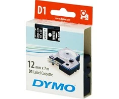 Juostelė DYMO D1 12mm x 7m, vinilinė, balta ant juodo / S0720610 45021