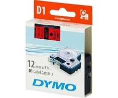 Juostelė DYMO D1 12mm x 7m, vinilinė, juoda ant raudono / S0720570 45017