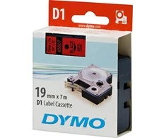 Juostelė DYMO D1 19mm. x 7m, Juodai ant Raudono