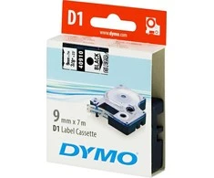 Juostelė DYMO D1 9mm x 7m, juoda ant permatomo / S0720670 40910