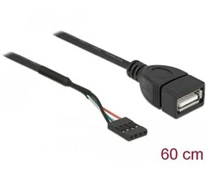 DELOCK kabelio USB 2.0 kaiščio antraštės lizdas iki 1 x USB 2.0 tipo A lizdo, 60 cm