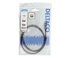 Kabelis DELTACO 3 A, 1.0m. USB-C - USB-C 60W USB PD, 10 Gbps, pilkas / USBC-1362