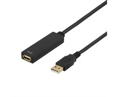 Kabelis DELTACO, 3.0m, juodas / USB2-EX3M