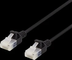Kabelis DELTACO cat6a, 3.5mm, 5m, juodas / UUTP-1067