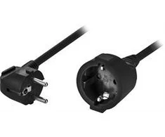 Kabelis DELTACO CEE 7/7 į CEE 7/4 (Schuko), 5.0m, juodas / DEL-112D